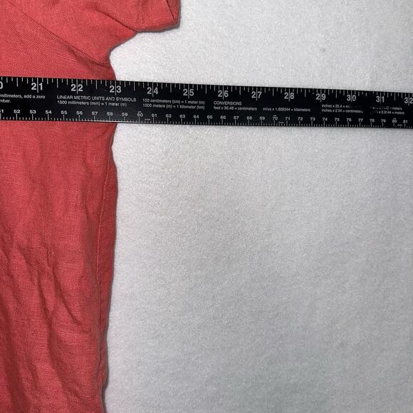 Sundance Button Front LinenTop Womens Large Coral Preppy Quiet Luxury - Picture 9 of 11